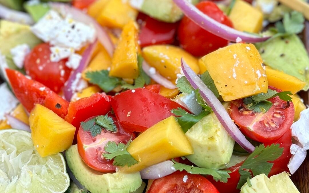 Spicy Summer Salad with Avocado, Mango, Feta and Jalapeños